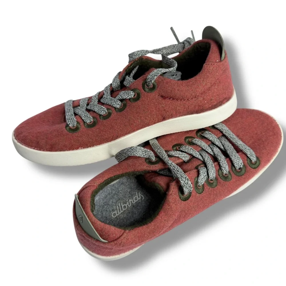Allbirds Wool Pipers Runner Shoes Womens Size 5 WP1W5 Red Sneakers Walking